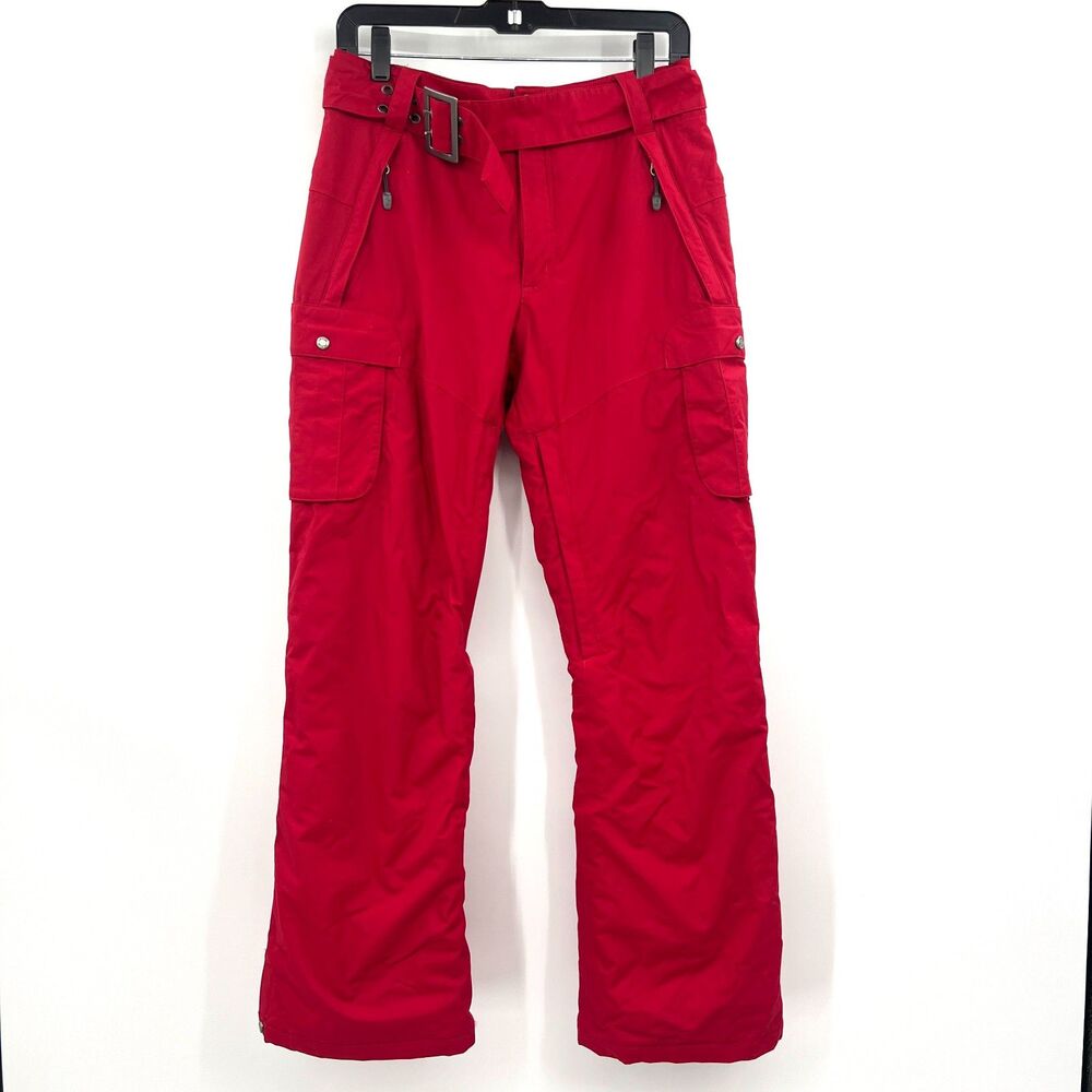 Nike ACG Fit Storm Womens S Red Insulated Snow Ski Snowboard Pants Cargo Belted
